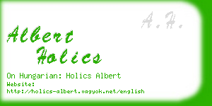 albert holics business card